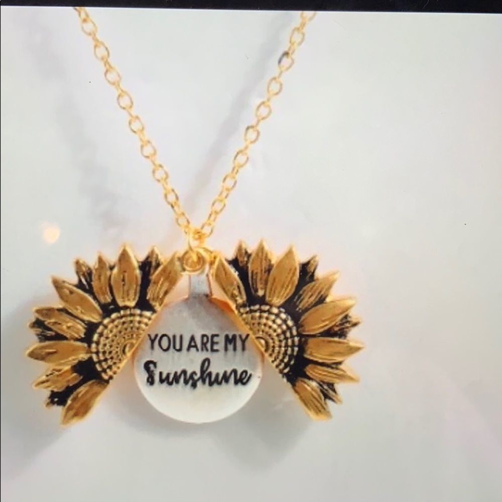 Boho sunflower double layer necklace
